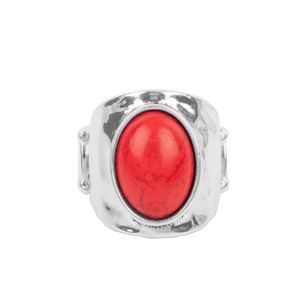 Silver and red ring